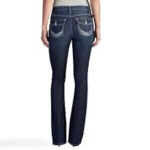 Rock & Republic Kasandra Jeans Size 8M Rhinestone Wing Embellished Boot 30 X32